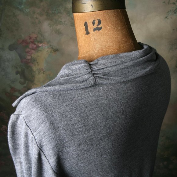 Joseph A Peasant Boho Top Grey Soft Athleisure Md - Picture 4 of 12